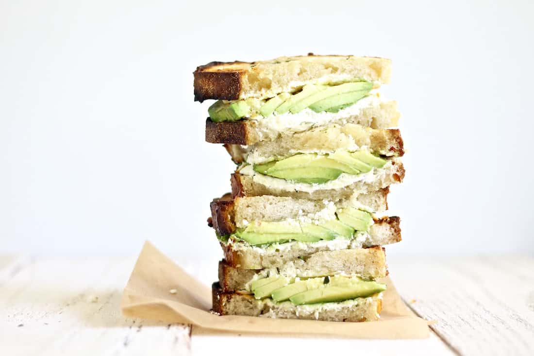 Grilled Avocado Goat Cheese Sandwiches W Garlic Herbed Butter Bessie Bakes