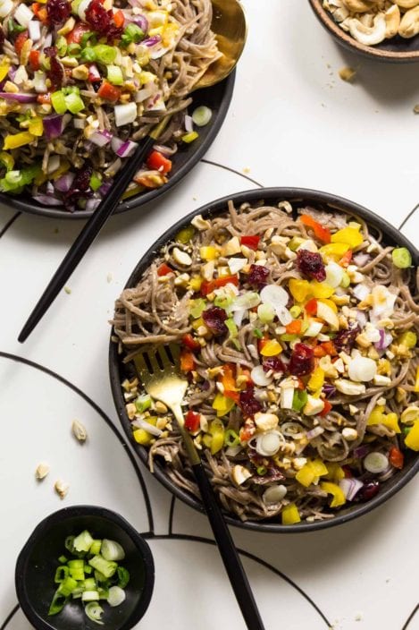 Cold Soba Noodle Salad With Tahini Dressing Bessie Bakes