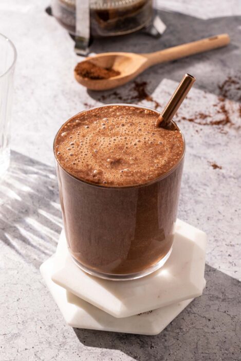 Iced Chocolate Coffee Bone Broth Smoothie - Bessie Bakes